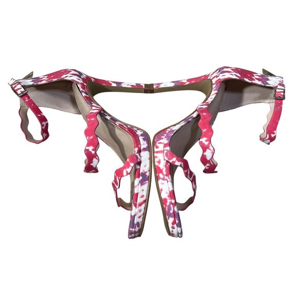 Kelly & Katie Litton Strappy Heel Sandals Pink Purple Size 7 Zip Platform - Picture 7 of 11